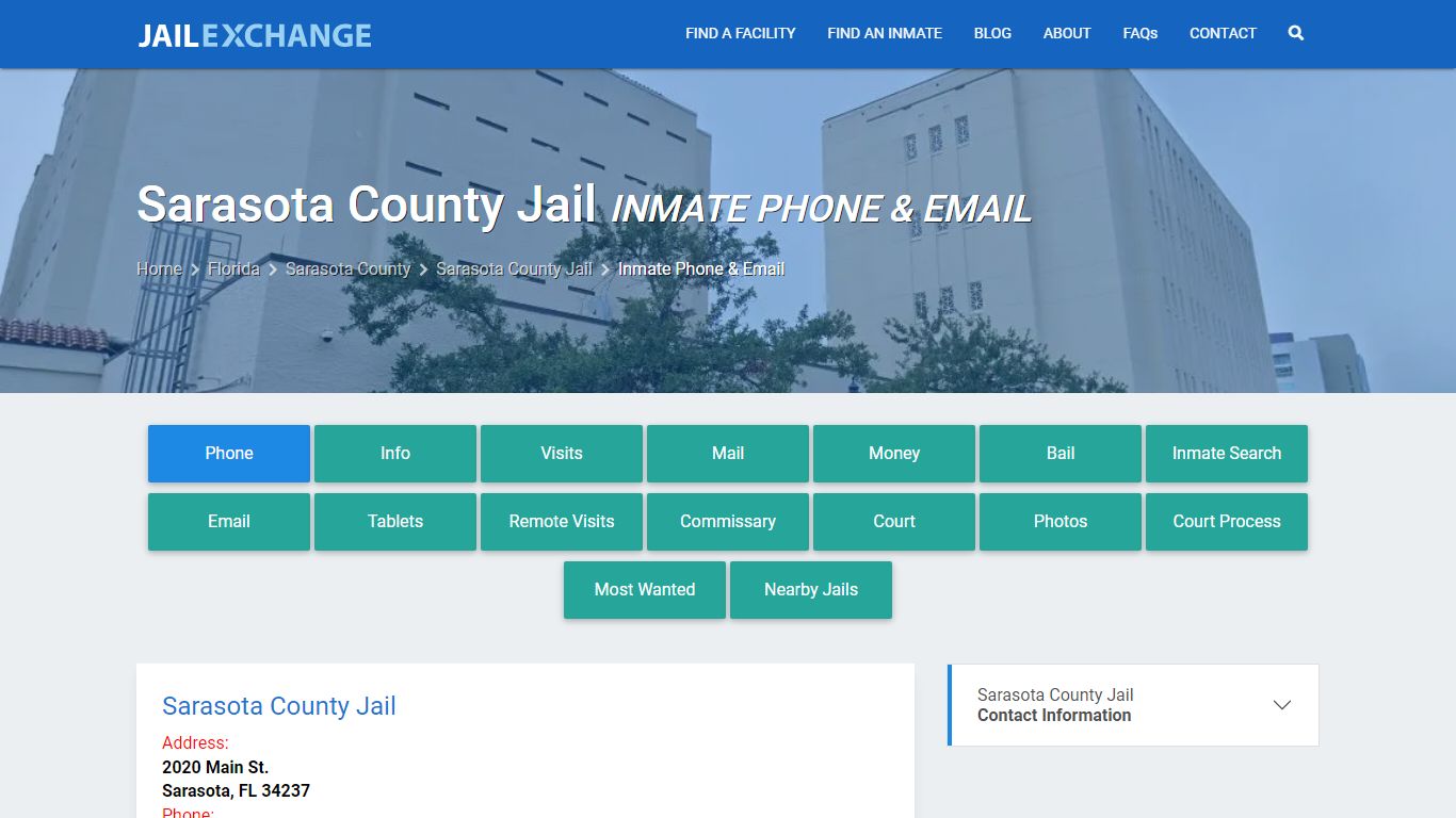Inmate Phone - Sarasota County Jail, FL - Jail Exchange